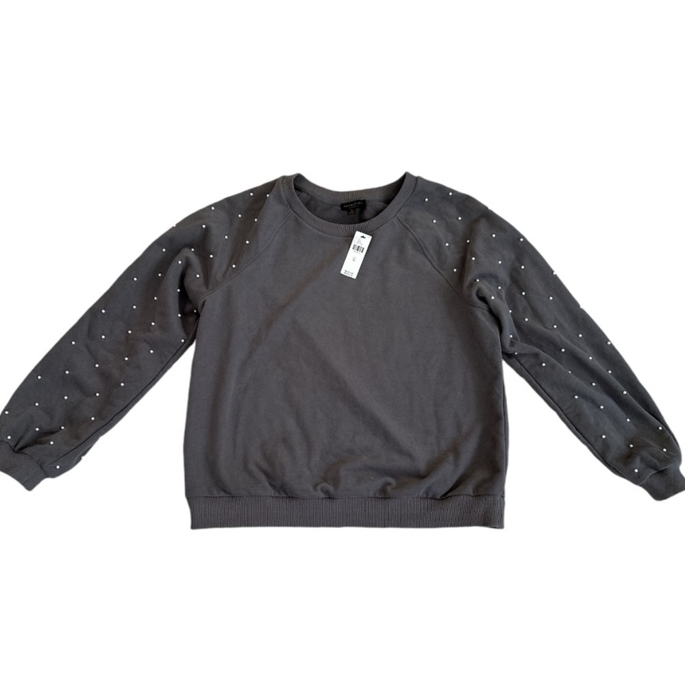 Anthropologie Sweatshirt with Pearls XL NWT